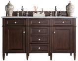 60 Inch Double Sink Mahogany Bathroom Vanity Carrara Marble