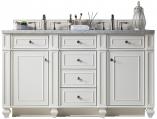 60 Inch Double Sink White Bathroom Vanity Carrara Marble