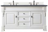 60 Inch Double Sink White Bathroom Vanity Charcoal Quartz