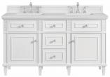 60 Inch Double Sink White Bathroom Vanity Solid Surface