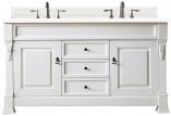 60 Inch Double Sink White Bathroom Vanity White Quartz Stone