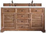 60 Inch Driftwood Double Bathroom Vanity White Zeus Quartz