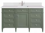 60 Inch Farmhouse Smokey Celadon Single Bathroom Vanity