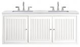 60 Inch Floating or Freestanding White Double Sink Bathroom Vanity Solid Surface