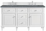 60 Inch Freestanding Double Sink Bathroom Vanity in White