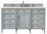 60 Inch Gray Single Sink Bathroom Vanity Marfil Quartz