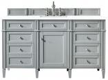 *60 Inch Gray Single Sink Bathroom Vanity White Quartz Top