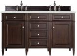 60 Inch Mahogany Double Sink Bathroom Vanity Serena Quartz