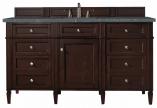 60 Inch Mahogany Single Sink Bathroom Vanity Bleu Quartz