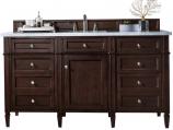 60 Inch Mahogany Single Sink Bathroom Vanity Carrara Marble