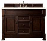 60 Inch Mahogany Single Sink Bathroom Vanity Marfil Quartz