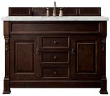 60 Inch Mahogany Single Sink Bathroom Vanity Pearl Quartz