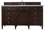 60 Inch Mahogany Single Sink Bathroom Vanity Serena Quartz