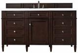 60 Inch Mahogany Single Sink Bathroom Vanity White Quartz