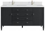 60 Inch Modern Double Sink Bathroom Vanity in Carbon Oak