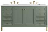 60 Inch Modern Farmhouse Double Sink Vanity Solid Surface