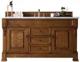 60 Inch Oak Single Sink Bathroom Vanity Carrara Marble