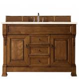 60 Inch Oak Single Sink Bathroom Vanity Marfil Quartz Top