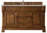 60 Inch Oak Single Sink Bathroom Vanity Silver Quartz