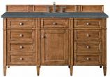 60 Inch Saddle Brown Single Sink Bathroom Vanity Bleu Quartz