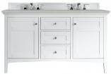 60 Inch Shaker Style White Double Sink Bath Vanity Quartz