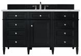 60 Inch Single Bathroom Vanity in Black Onyx Quartz Top