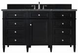 60 Inch Single Sink Black Bathroom Vanity Bleu Quartz