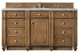 60 Inch Single Sink Brown Bathroom Vanity Carrara Marble