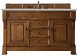 60 Inch Single Sink Country Oak Bathroom Vanity Quartz Top