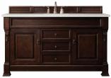 60 Inch Single Sink Mahogany Bathroom Vanity Quartz Top