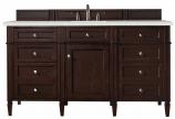 60 Inch Single Sink Mahogany Bathroom Vanity Quartz Top