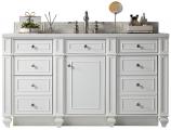 60 Inch Single Sink White Bathroom Vanity Carrara Marble