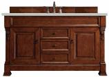 60 Inch Traditional Cherry Single Sink Bath Vanity Quartz