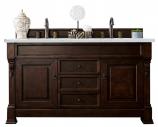 60 Inch Traditional Mahogany Double Sink Bath Vanity Quartz