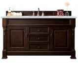 60 Inch Traditional Mahogany Single Sink Bath Vanity Quartz