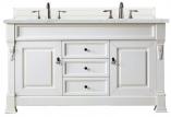 60 Inch Traditional White Double Sink Bathroom Vanity Quartz