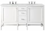 60 Inch Glossy White Double Vanity with Arctic White Top
