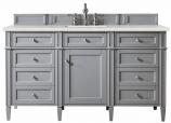 *60 Inch Urban Gray Single Sink Bathroom Vanity Quartz Top