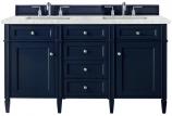 60 Inch Victory Blue Double Bathroom Vanity Pearl Quartz Top