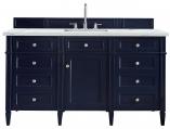 60 Inch Victory Blue Single Sink Bathroom Vanity Quartz Top