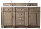 60 Inch Walnut Double Sink Bathroom Vanity Pearl Quartz