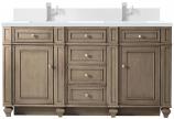 60 Inch Walnut Double Sink Bathroom Vanity White Zeus Quartz