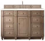 60 Inch Walnut Single Sink Bathroom Vanity Marfil Quartz