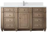 60 Inch Walnut Single Sink Bathroom Vanity White Quartz