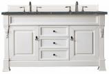 60 Inch White Double Sink Bathroom Vanity Bleu Quartz Stone