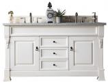 60 Inch White Double Sink Bathroom Vanity Carrara Marble