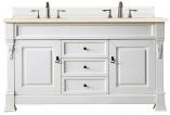 60 Inch White Double Sink Bathroom Vanity Marfil Quartz