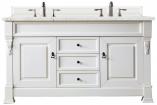 60 Inch White Double Sink Bathroom Vanity Pearl Quartz