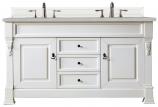 60 Inch White Double Sink Bathroom Vanity Serena Quartz