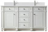 60 Inch White Double Sink Bathroom Vanity White Quartz